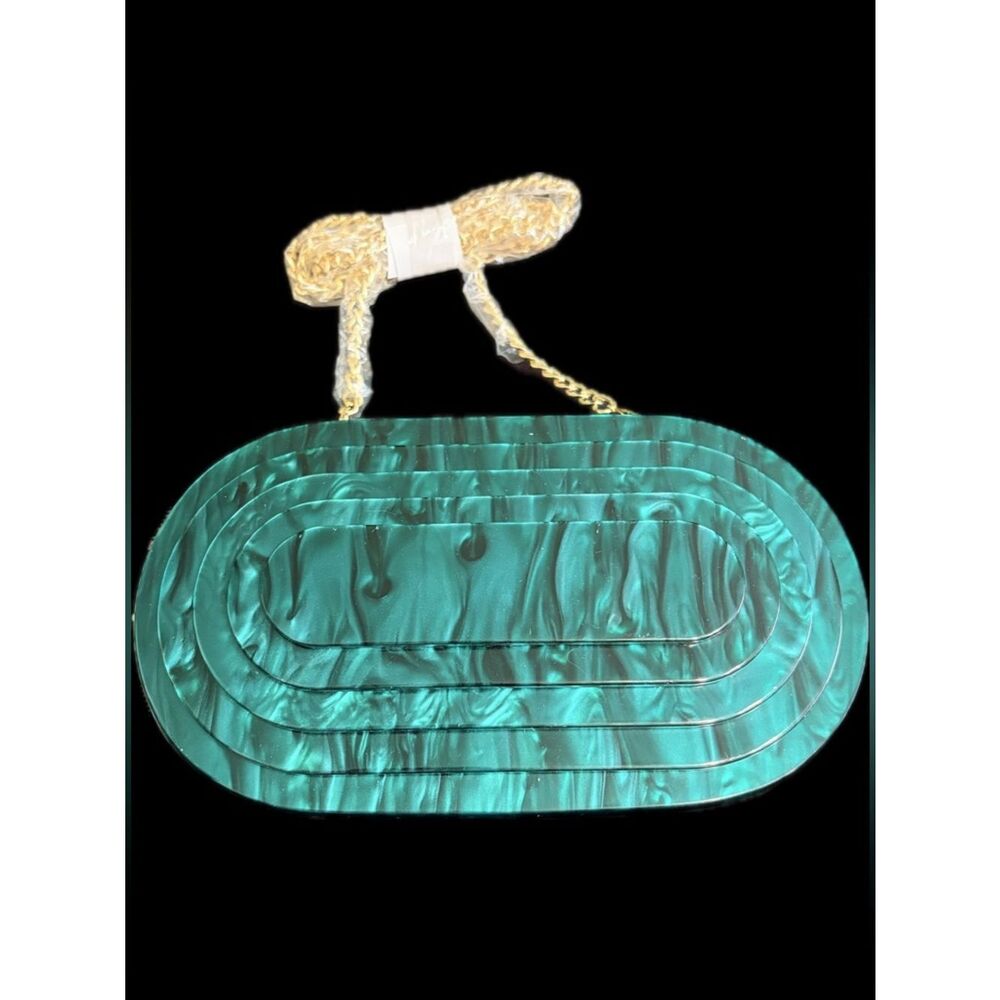 WICKED Emerald Handbag Black Lining 9 by 5 New
